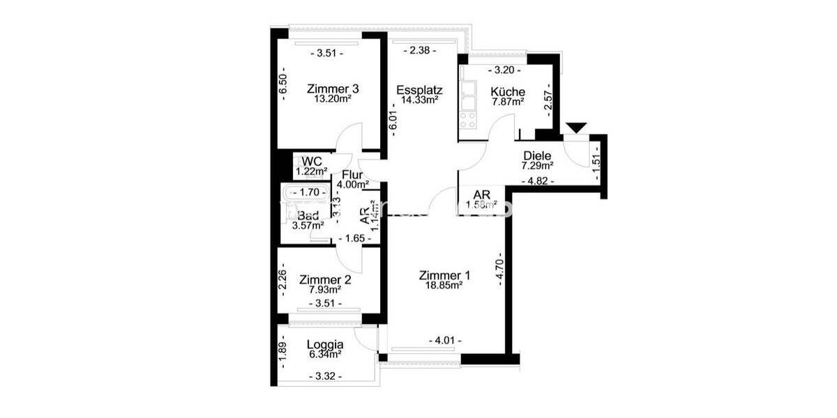 Etagenwohnung Berlin Gesundbrunnen - 3 Zimmer, 82 m&sup2;, 650&euro; | Angebot:25924850