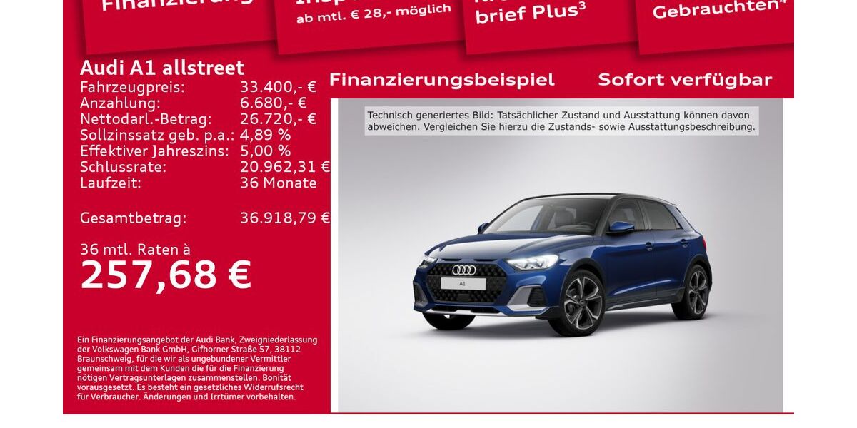 Audi A1 6.001 km 33.400 &euro; Berlin 12489