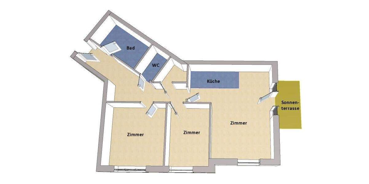 Etagenwohnung Beelitz Heilstätten - 3 Zimmer, 75 m&sup2;, 390.000&euro; | Angebot:24856728