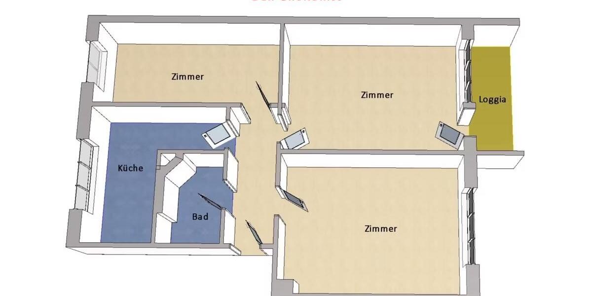 Etagenwohnung Potsdam Drewitz - 3 Zimmer, 61 m&sup2;, 199.000&euro; | Angebot:26677423