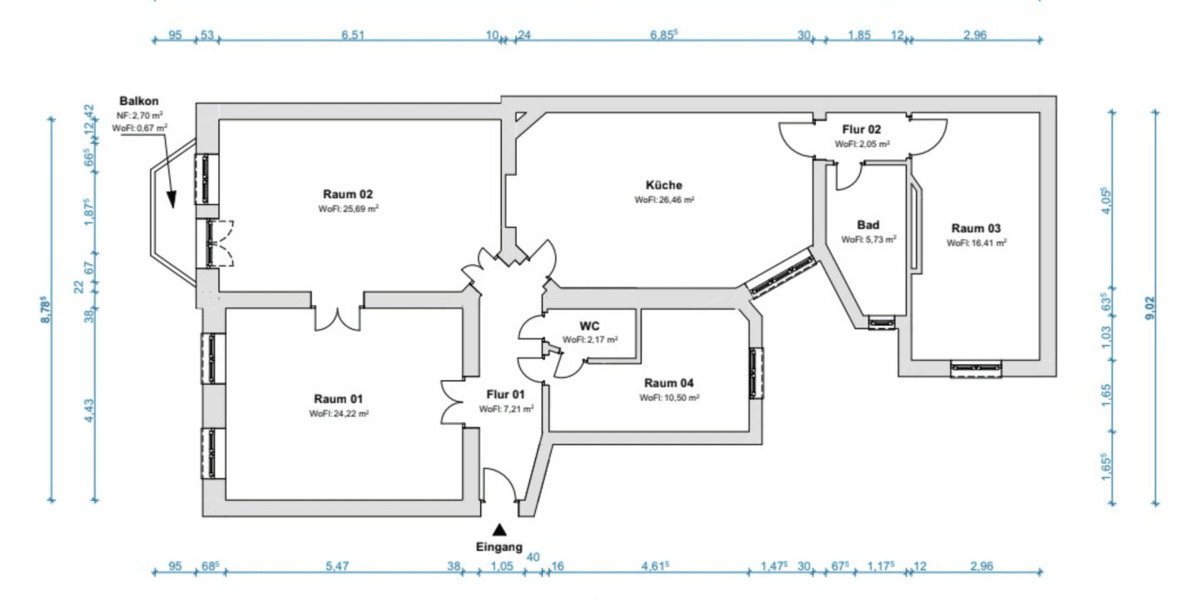 Etagenwohnung Berlin Kreuzberg - 4 Zimmer, 126 m&sup2;, 725.000&euro; | Angebot:26836055