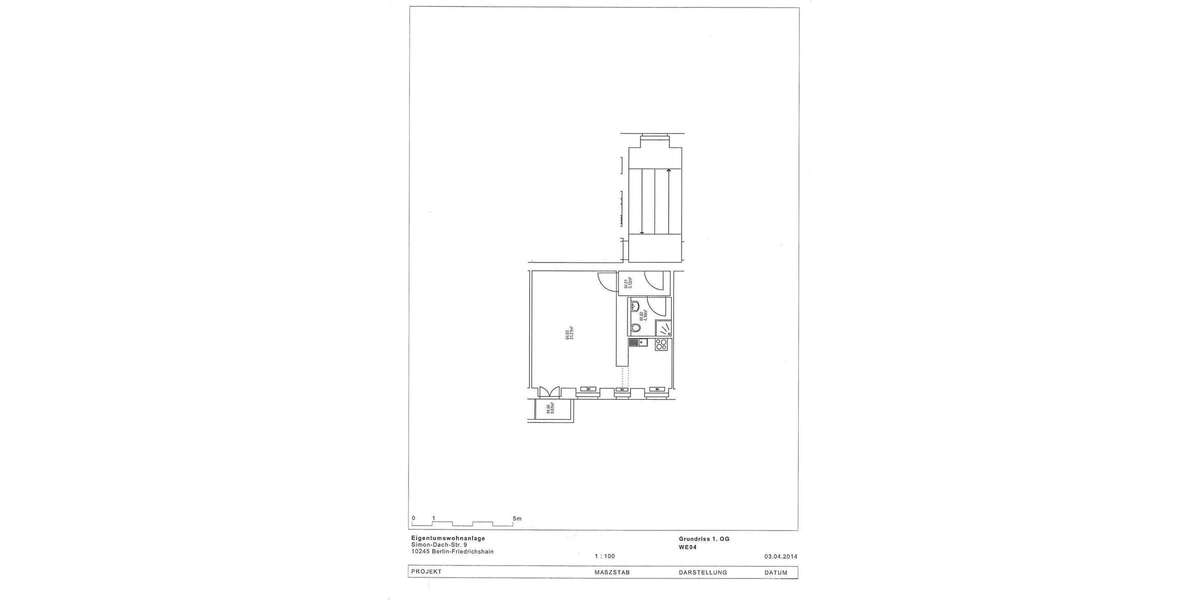 Etagenwohnung Berlin Friedrichshain-Kreuzberg - 1 Zimmer, 39 m&sup2;, 199.000&euro; | Angebot:26754493