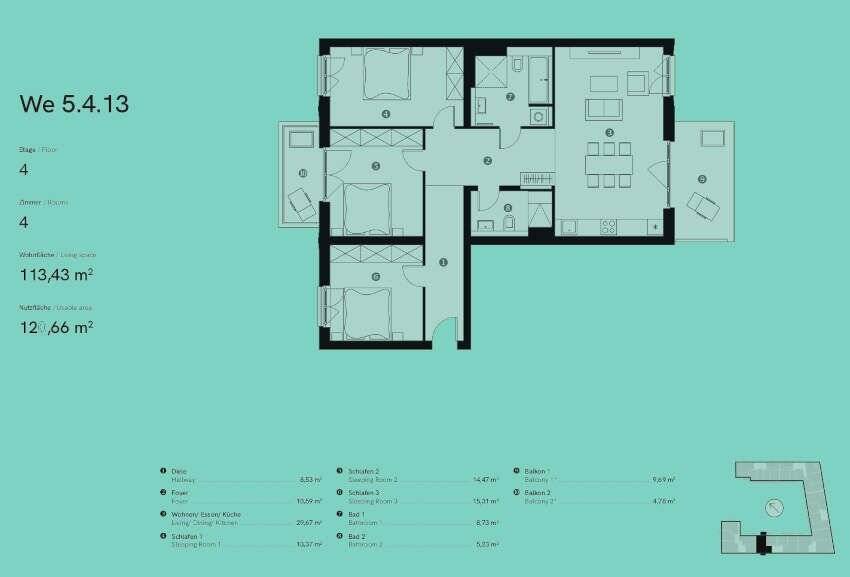 Etagenwohnung Berlin Friedrichshain - 4 Zimmer, 113 m&sup2;, 1.064.039&euro; | Angebot:25715462