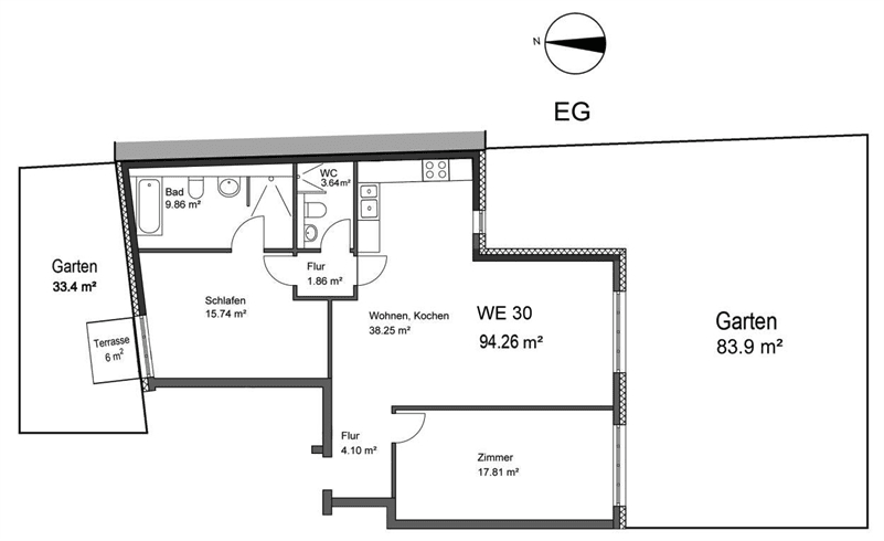 Etagenwohnung Berlin Charlottenburg - 3 Zimmer, 94 m&sup2;, 930.000&euro; | Angebot:26595135