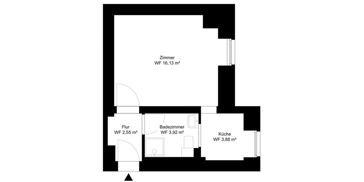 Erdgeschoßwohnung Berlin Tempelhof-Schöneberg - 1 Zimmer, 27 m&sup2;, 185.000&euro; | Angebot:26605311