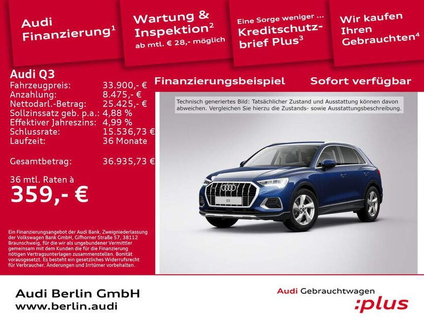 Audi Q3 64.250 km 33.900 € Berlin 12489