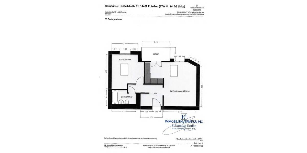 Etagenwohnung Potsdam Nördliche Innenstadt - 2 Zimmer, 47 m&sup2;, 239.000&euro; | Angebot:26174198