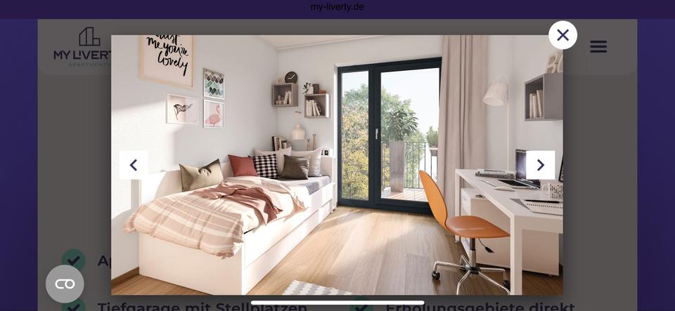 Etagenwohnung Potsdam - 1 Zimmer, 22 m&sup2;, 640&euro; | Angebot:26284405