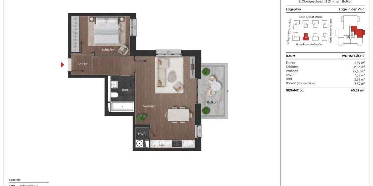 Stilvolle, helle 2-Zimmer-Wohnung mit Balkon und Ausblick 2 zimmer