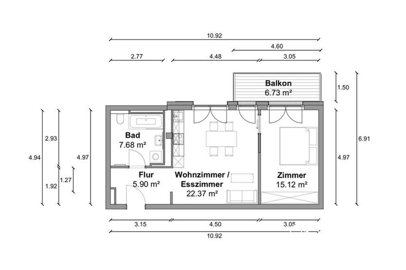 Clever geschnittene, helle 2 Zimmer Wohnung mit ca. 52m², EBK und Fußbodenheizung in Berlin-Mitte! zimmer