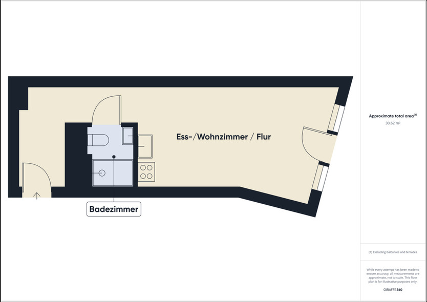 DIE ZIMMEREI | Möbliertes Apartment in Mitte für Berufseinsteigende & Praktikant:innen | Large Bude 1 zimmer