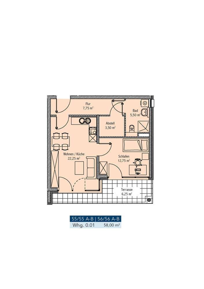 Wohnung zum Mieten in Brandenburg 620 € 58 m²