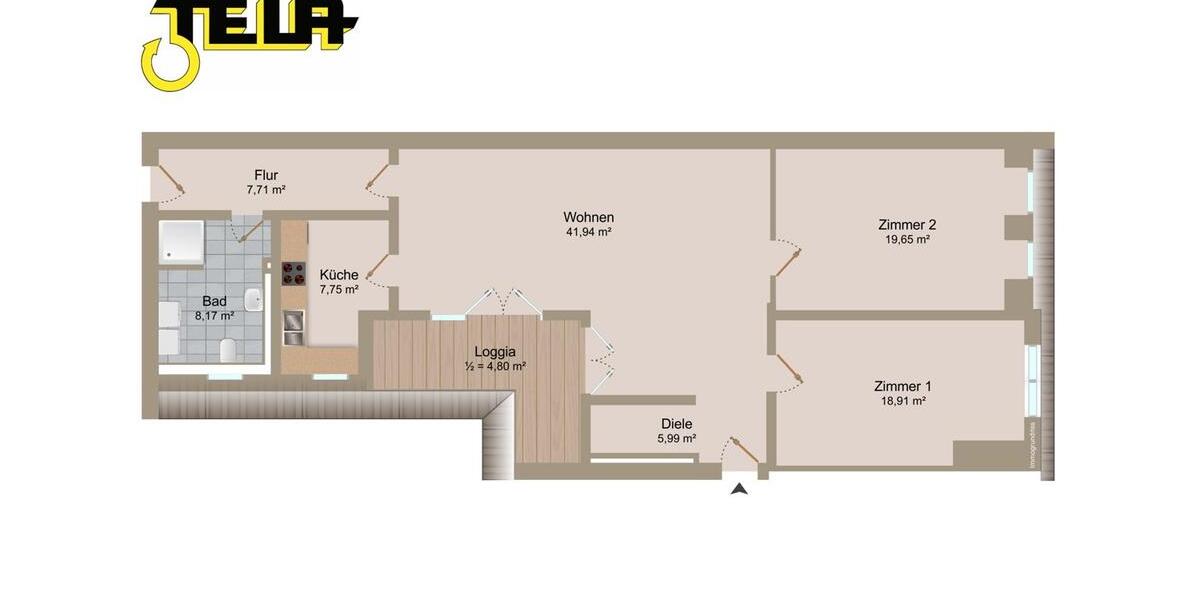 Dachgeschoßwohnung Berlin Charlottenburg-Wilmersdorf - 3 Zimmer, 115 m&sup2;, 2.150&euro; | Angebot:26350742