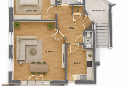 Wohnung Babelsberg Babelsberg - 2 Zimmer, 64 m&sup2;, 370.000&euro; | Angebot:26854292