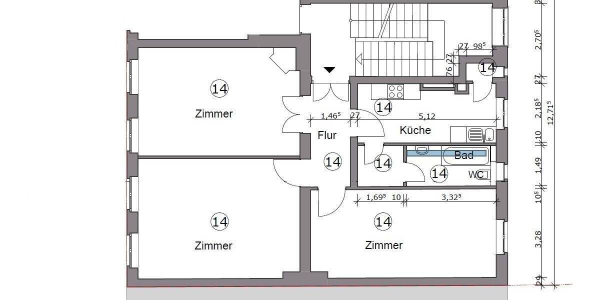 Etagenwohnung Berlin Kreuzberg - 3 Zimmer, 97 m&sup2;, 569.000&euro; | Angebot:26835352