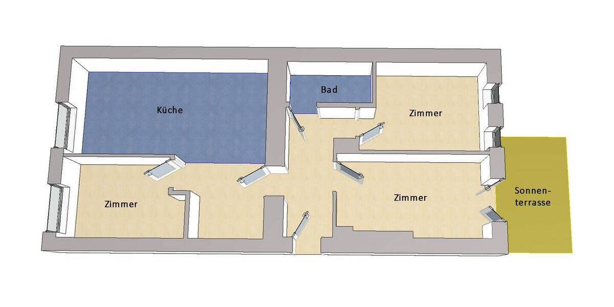 Etagenwohnung Berlin Charlottenburg - 4 Zimmer, 60 m&sup2;, 419.000&euro; | Angebot:26376159