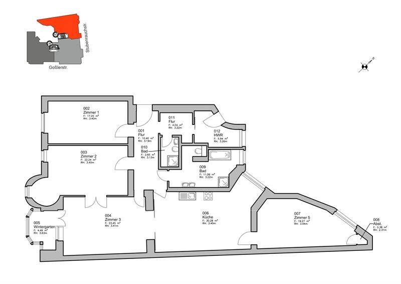 Etagenwohnung Berlin Friedenau - 5 Zimmer, 151 m&sup2;, 1.195.000&euro; | Angebot:26686454