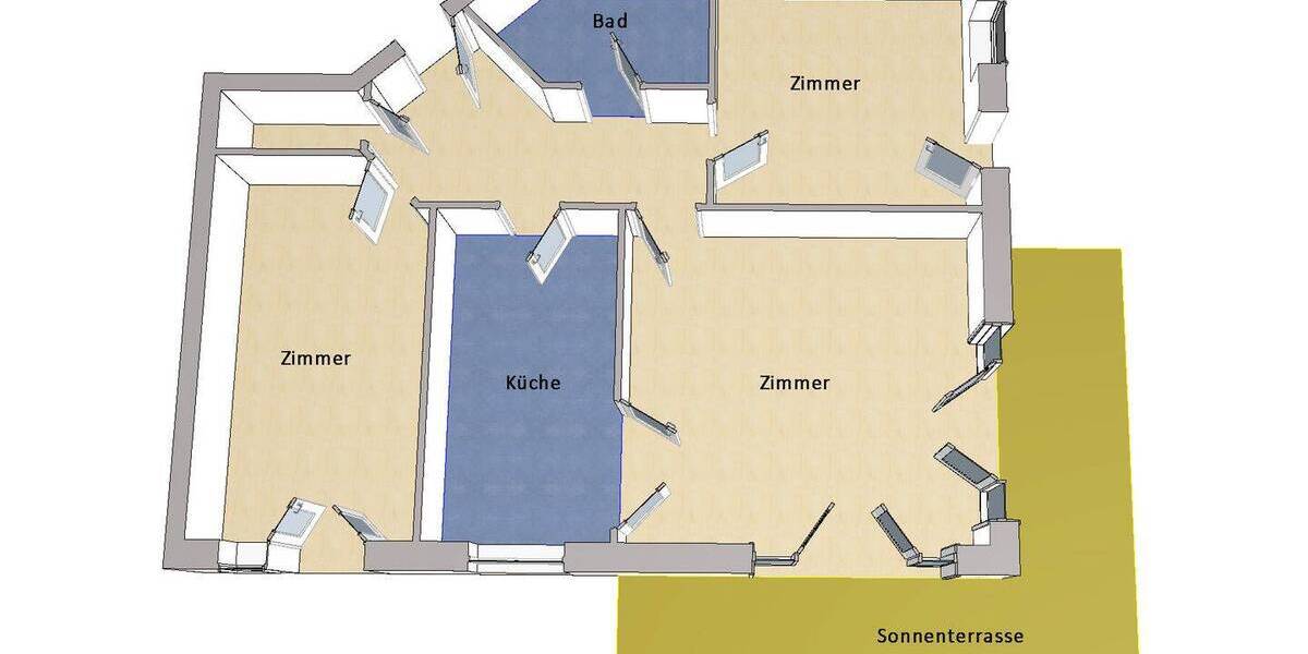 Etagenwohnung Teltow - 3 Zimmer, 82 m&sup2;, 339.000&euro; | Angebot:26712446