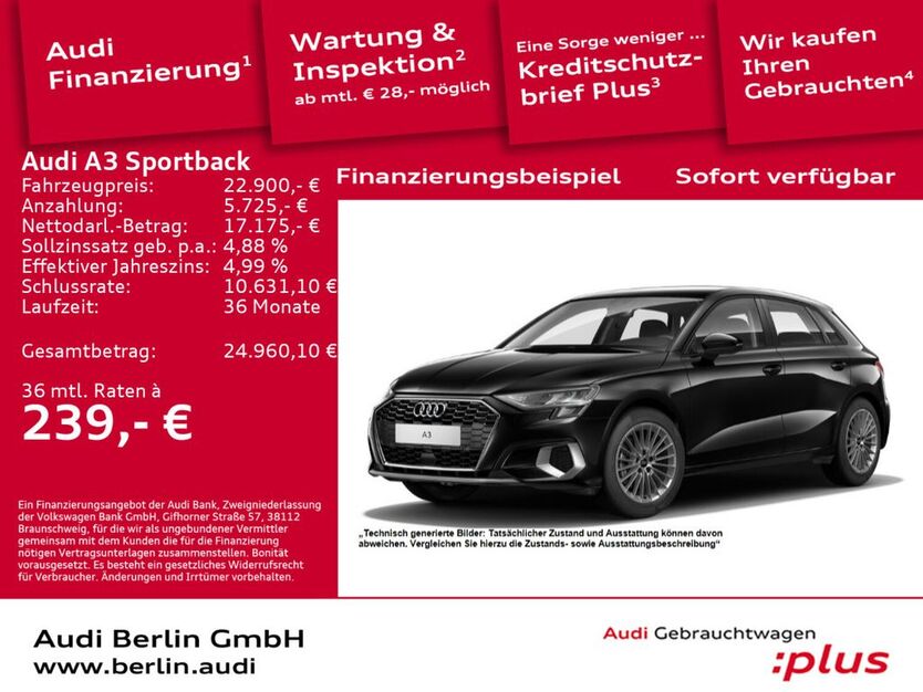 Audi A3 50.600 km 22.900 € Berlin 12489