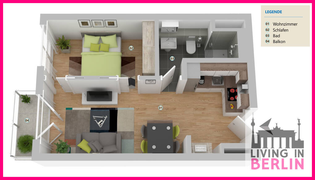 Etagenwohnung Berlin Tiergarten - 2 Zimmer, 34 m&sup2;, 978&euro; | Angebot:26700111