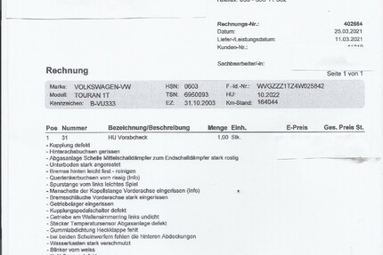 VW Touran 164.044 km 1.750 € Berlin 10178
