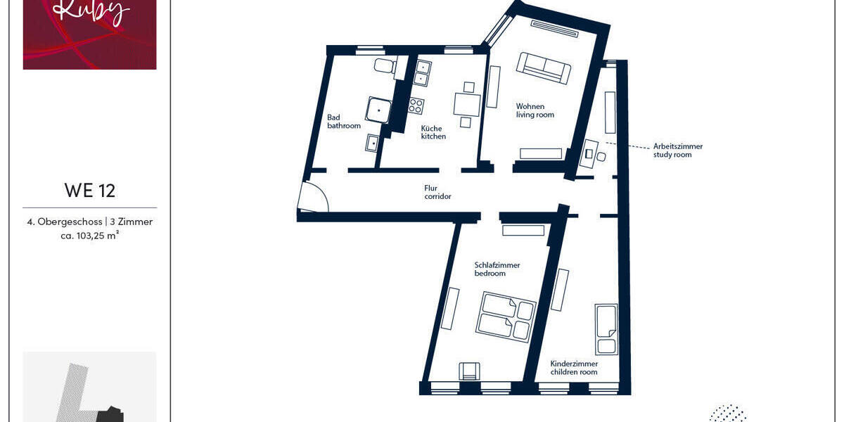 Etagenwohnung Berlin Friedrichshain - 3 Zimmer, 103 m&sup2;, 599.000&euro; | Angebot:26506811