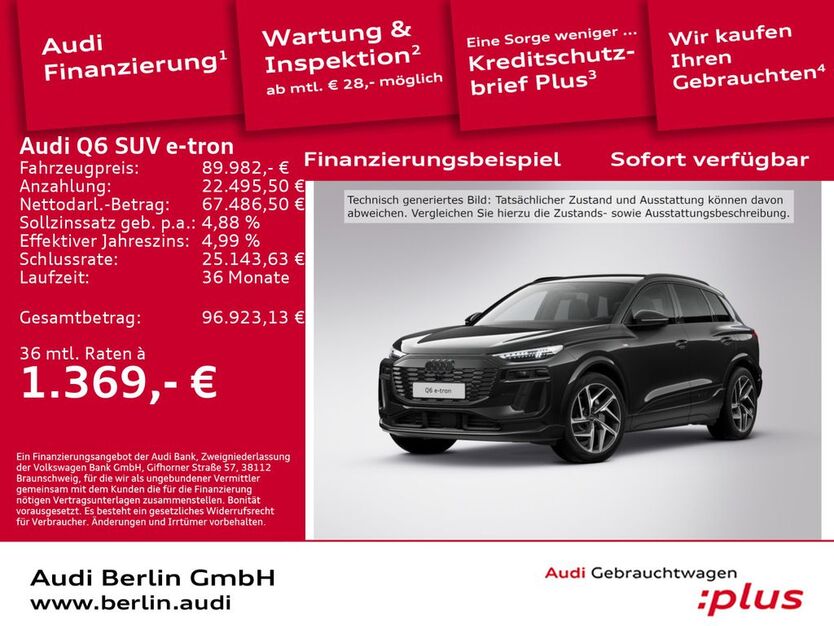 Audi Q6 e-tron 6.001 km 89.982 € Berlin 12489