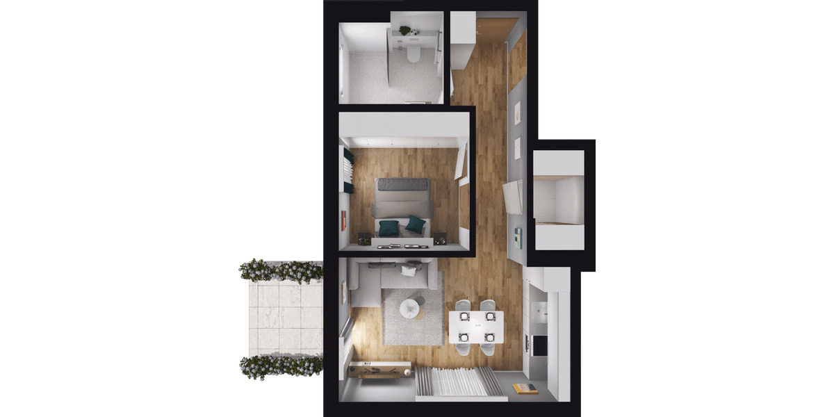 Etagenwohnung Falkensee - 2 Zimmer, 50 m&sup2;, 240.000&euro; | Angebot:25664876
