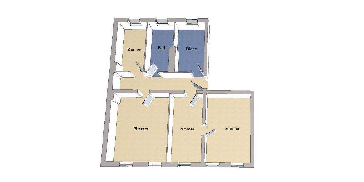 Etagenwohnung Berlin Kreuzberg - 4 Zimmer, 100 m&sup2;, 365.000&euro; | Angebot:25227391