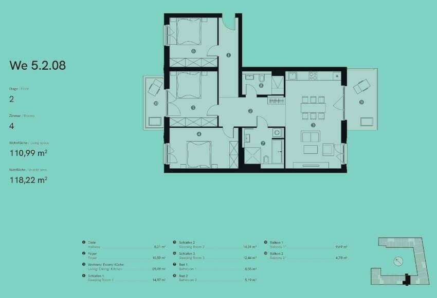 Etagenwohnung Berlin Friedrichshain - 4 Zimmer, 111 m&sup2;, 960.626&euro; | Angebot:25715447