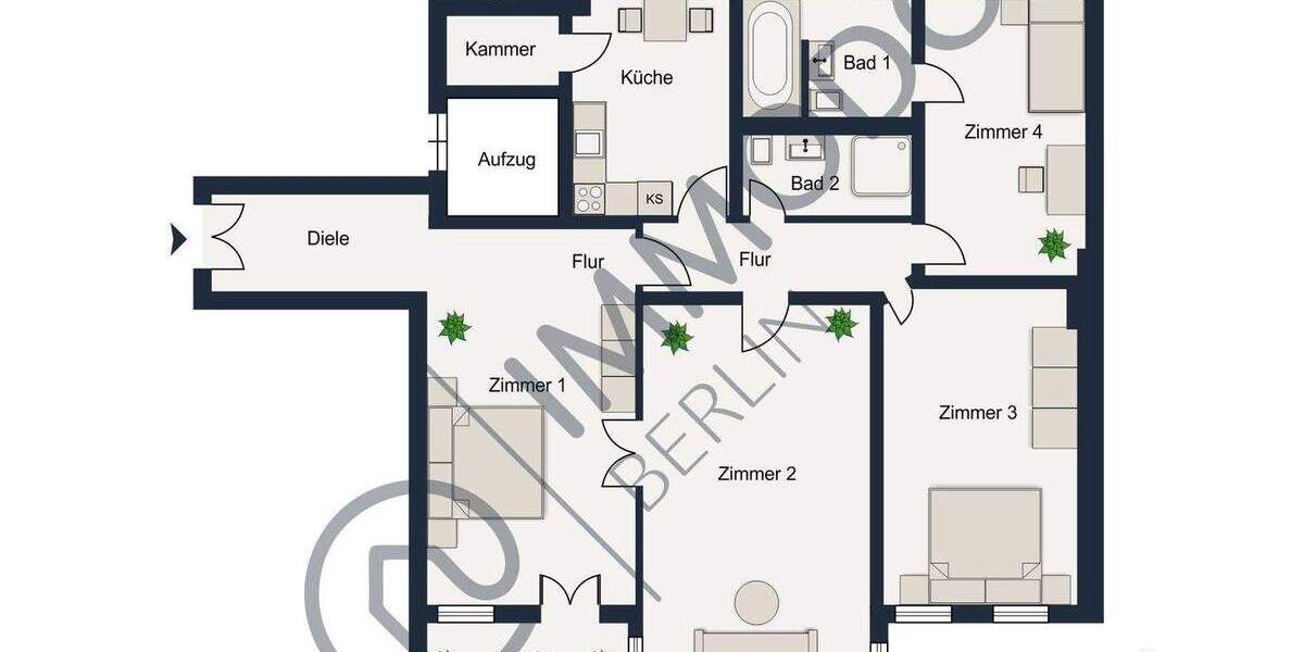 Etagenwohnung Berlin Schöneberg - 4 Zimmer, 153 m&sup2;, 1.395.000&euro; | Angebot:24977965