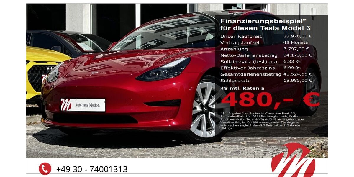 Tesla Model 3 6.000 km 37.970 € Berlin 12305
