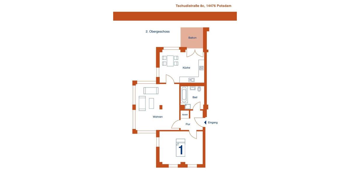 Etagenwohnung Potsdam - Neu-Fahrland Neu Fahrland - 2 Zimmer, 67 m&sup2;, 440.000&euro; | Angebot:26316365