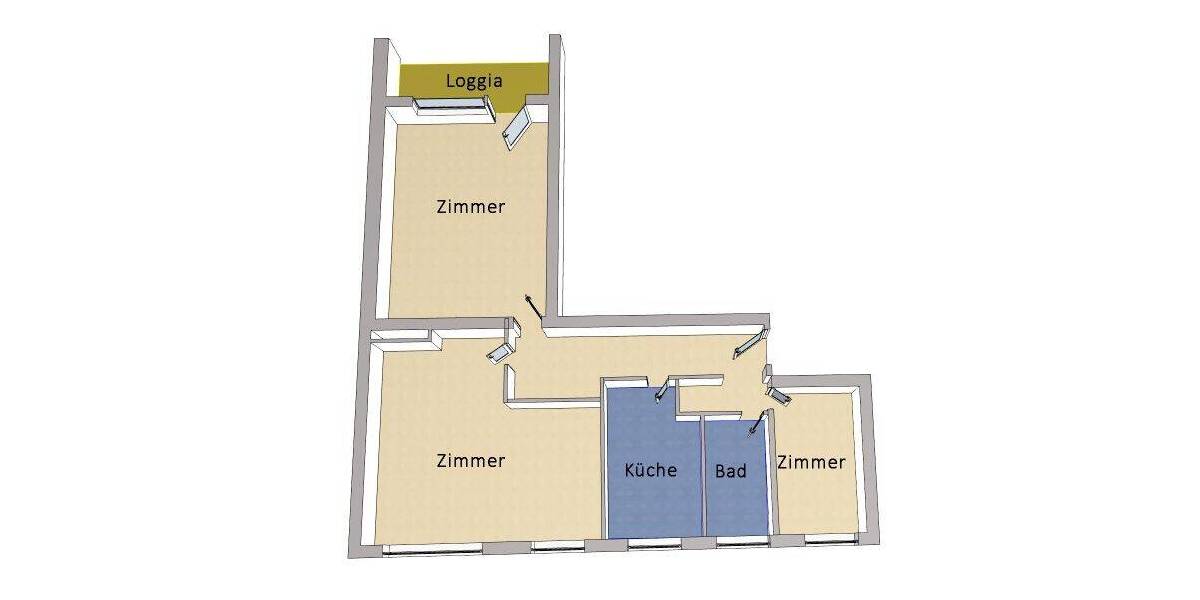 Etagenwohnung Berlin Lichtenrade - 3 Zimmer, 80 m&sup2;, 349.000&euro; | Angebot:26376184