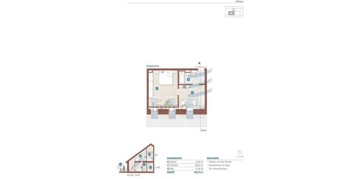 Maisonettenwohnung Nauen - 2 Zimmer, 98 m&sup2;, 1.100&euro; | Angebot:26141668
