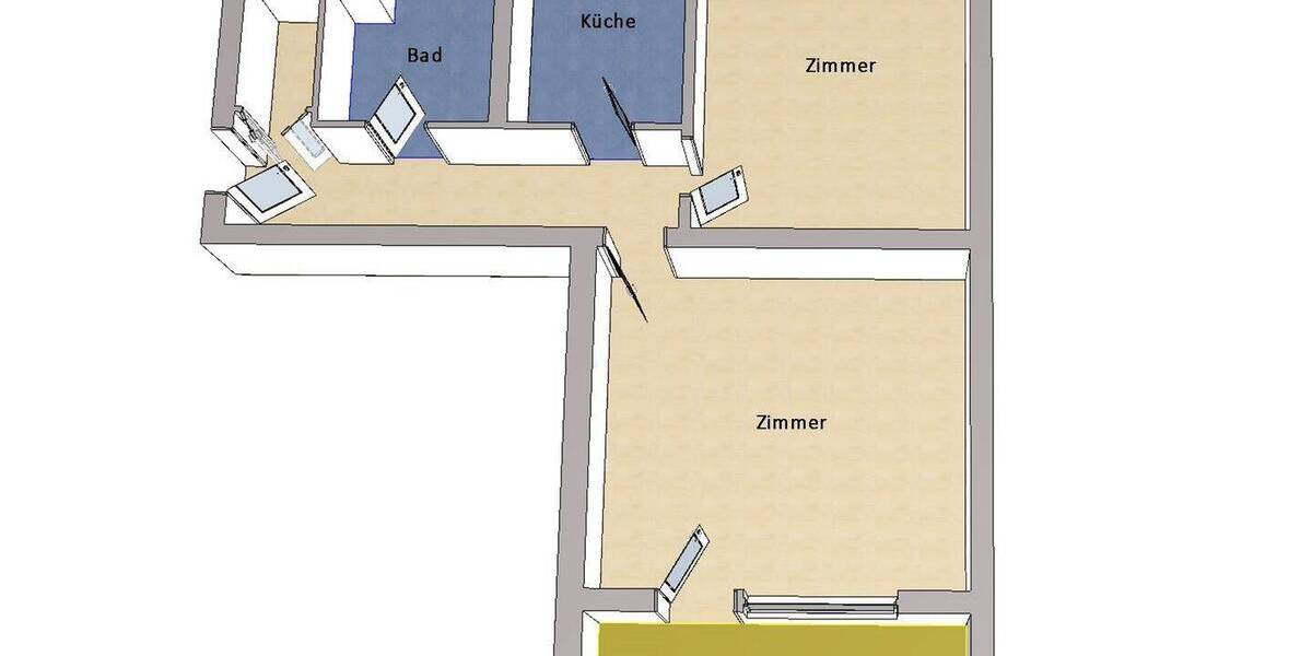 Etagenwohnung Berlin Schöneberg - 2 Zimmer, 62 m&sup2;, 380.000&euro; | Angebot:26376172