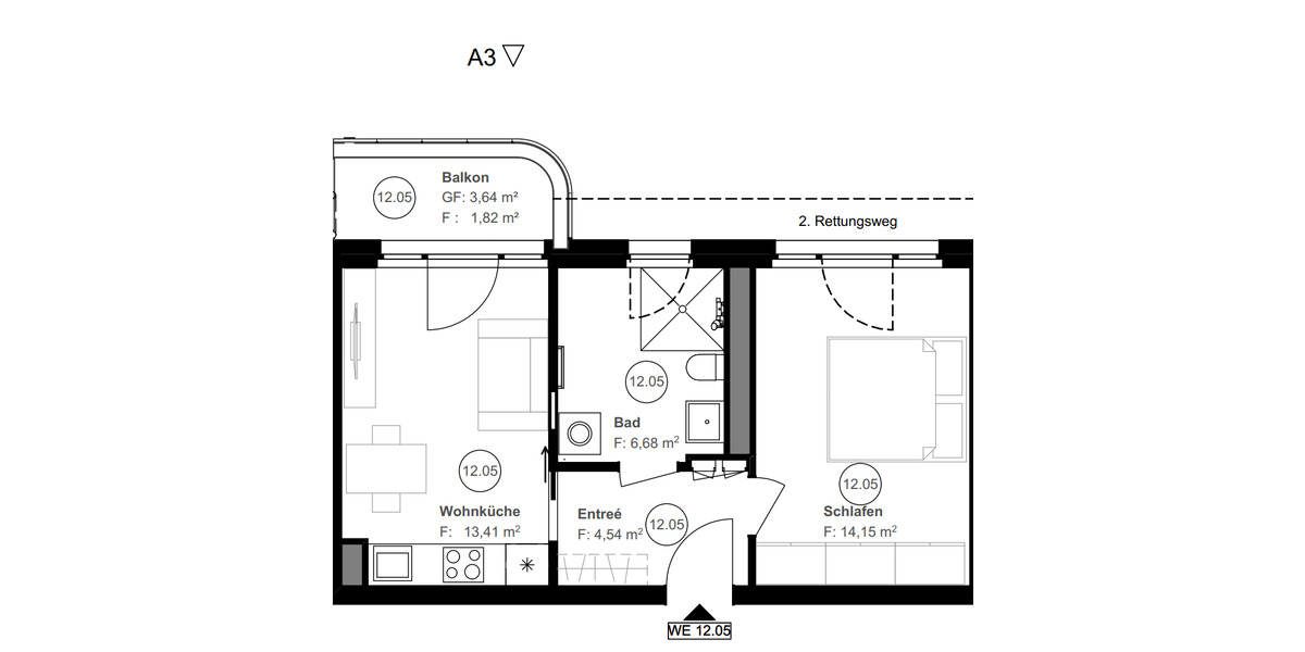 Etagenwohnung Wustermark Elstal - 2 Zimmer, 40 m&sup2;, 219.000&euro; | Angebot:24620737