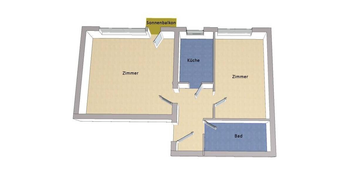 Etagenwohnung Berlin Moabit - 2 Zimmer, 53 m&sup2;, 330.000&euro; | Angebot:26217532