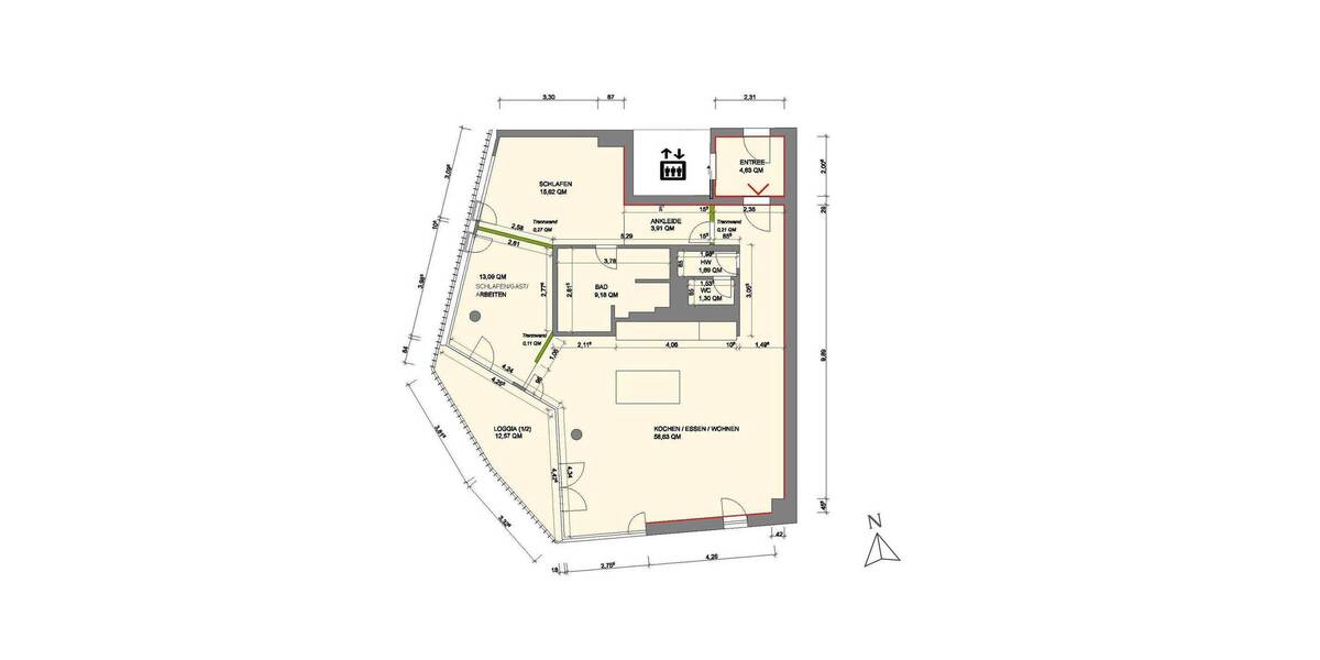 Etagenwohnung Berlin-Mitte Mitte - 3 Zimmer, 116 m&sup2;, 1.095.000&euro; | Angebot:26932044
