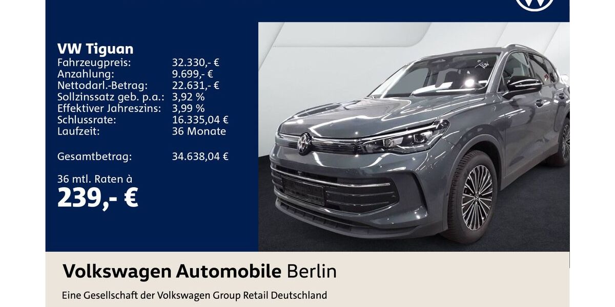 VW Tiguan 16.721 km 32.330 &euro; Berlin 10587