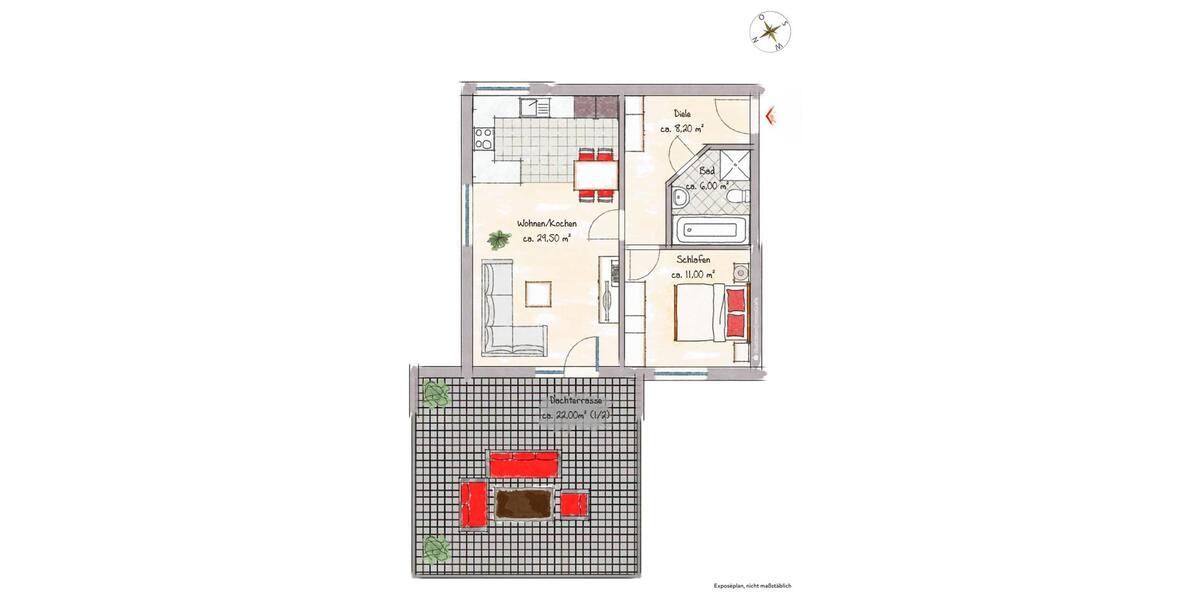 Terrassenwohnung Nuthetal - 2 Zimmer, 76 m&sup2;, 950&euro; | Angebot:26446555