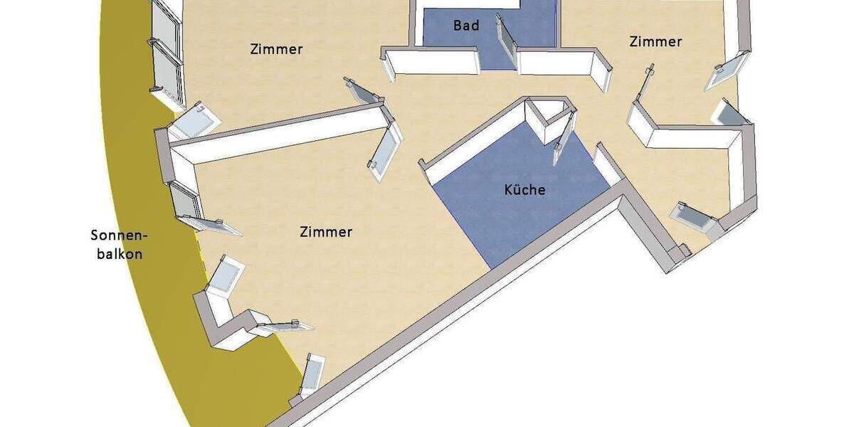 Etagenwohnung Berlin Friedrichshain - 3 Zimmer, 89 m&sup2;, 529.000&euro; | Angebot:24967201